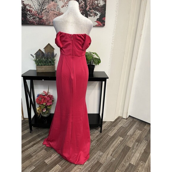 Fashion Nova Women Maxi Dress - Fuchsia Size M Off Shoulder Hidden Back zipper - Picture 7 of 11